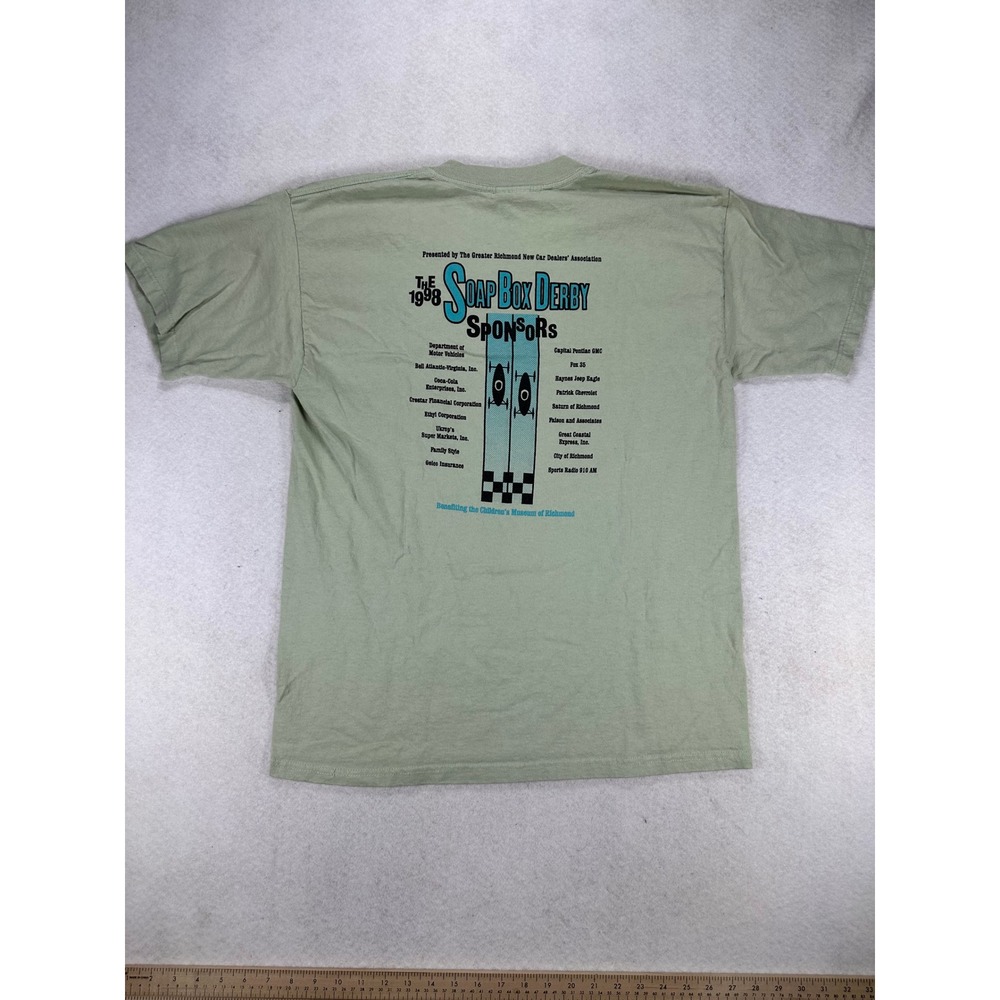 Vintage 1998 Soap Box Derby T-Shirt Large Gildan Children's Museum Of Richmond L View 2